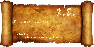 Klausz Dorka névjegykártya